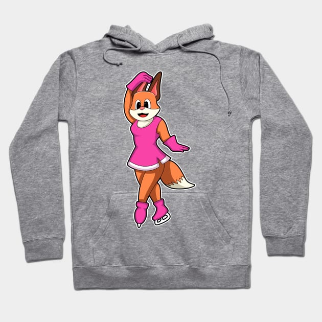 Fox at Ice skating with Ice skates Hoodie by Markus Schnabel